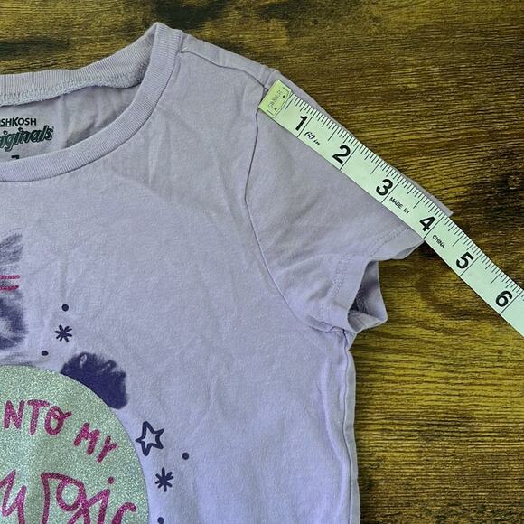 5 for $20 OshKosh Purple Kitten Fortune Teller Glitter Short Sleeve Tee - Picture 7 of 9